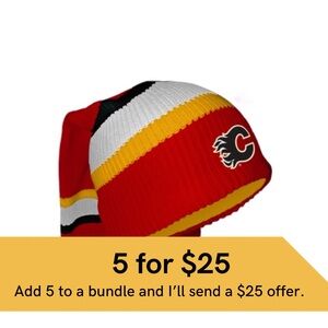 NHL Hockey Sockey Calgary Flames Reversible Toque